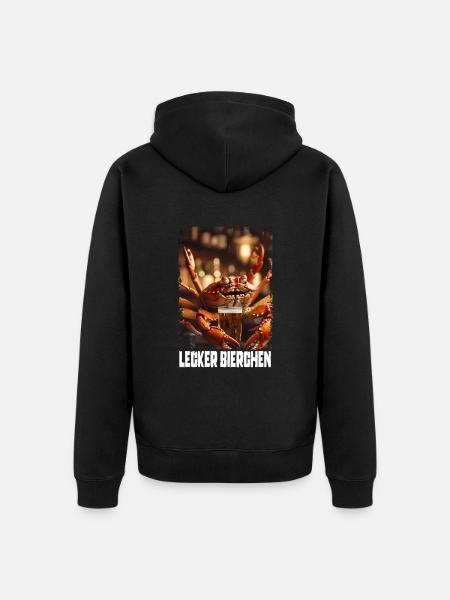 Yummy Beer Crab - Unisex Premium Organic Zip Hoodie - black