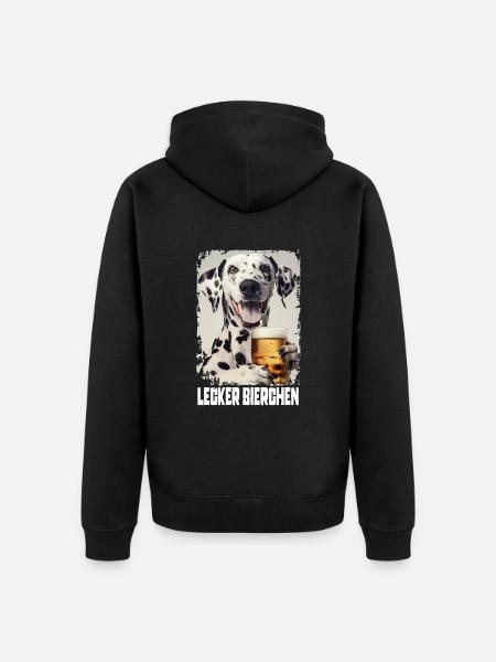 Lecker Bierchen Dalmatiner - Unisex Premium Bio Zip Hoodie - Schwarz