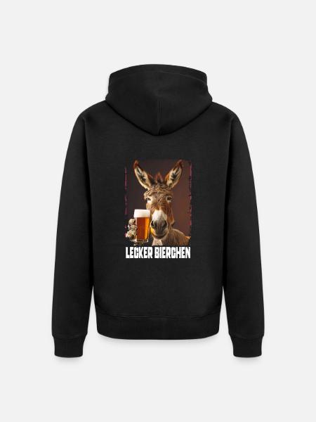 Delicious Beer Donkey - Unisex Premium Organic Zip Hoodie - black