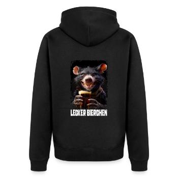 Delicious Beer Tasmanian Devil - Unisex Premium Organic Zip Hoodie - black - Back - Nico (187cm)