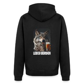 Délicieux loup à la bière - Veste à capuche bio Premium Unisexe - noir - Dos - Nico (187cm)