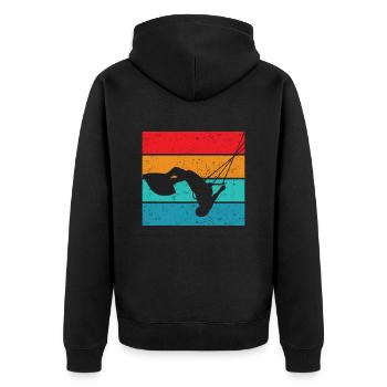Kitesurfing - Unisex Premium Bio Zip Hoodie - Schwarz - Hinten - Nico (187cm)