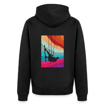 Kitesurfing - Unisex Premium Bio Zip Hoodie - Schwarz - Hinten - Nico (187cm)