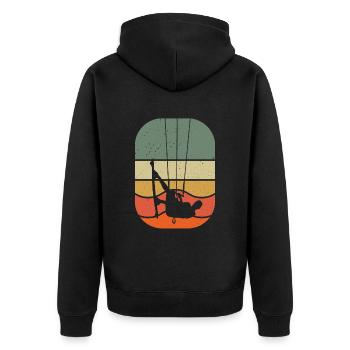 Kitesurfing - Unisex Premium Bio Zip Hoodie - Schwarz - Hinten - Nico (187cm)