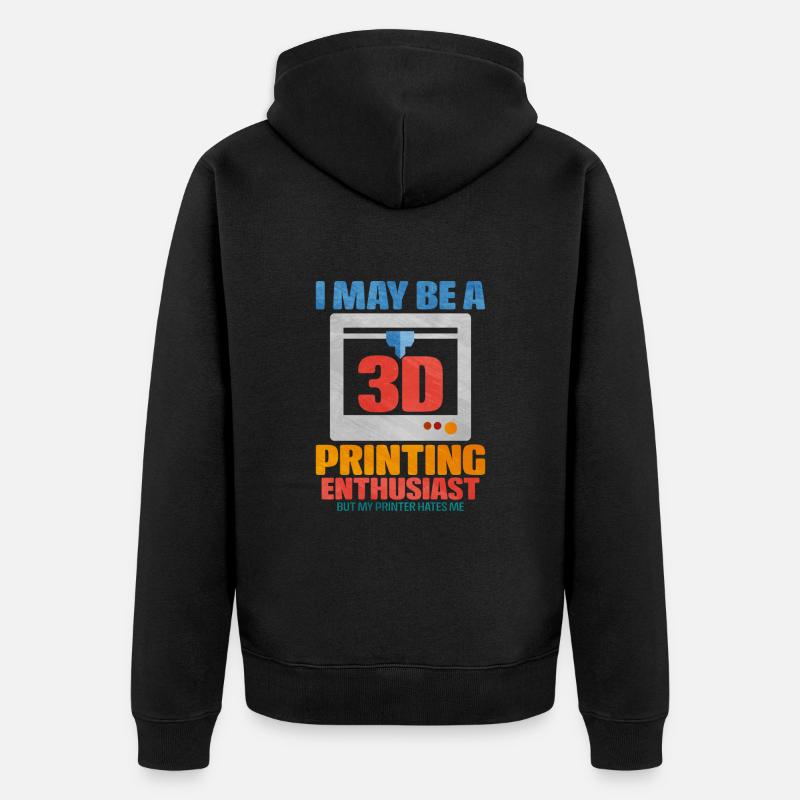 3d printing - Unisex Premium Bio Zip Hoodie - Schwarz