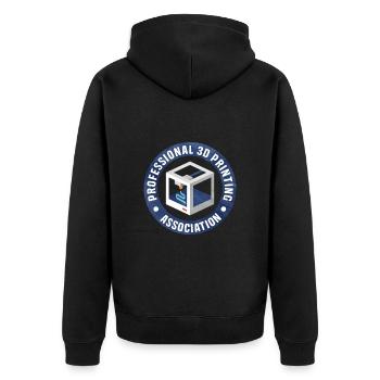 3D Printing - Unisex Premium Organic Zip Hoodie - black - Back - Nico (187cm)