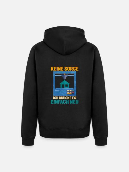 3D Printing - Unisex Premium Organic Zip Hoodie - black