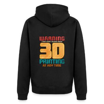 Impression 3D - Veste à capuche bio Premium Unisexe - noir - Dos - Nico (187cm)