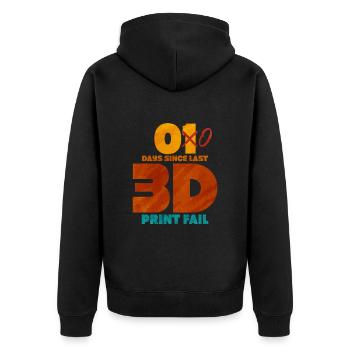 3D Printing - Unisex Premium Organic Zip Hoodie - black - Back - Nico (187cm)