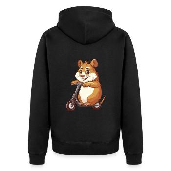 Rouleau de hamster - Veste à capuche bio Premium Unisexe - noir - Dos - Nico (187cm)