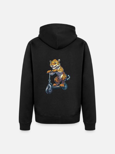 Jaguar Roller - Unisex Premium Bio Zip Hoodie - Schwarz