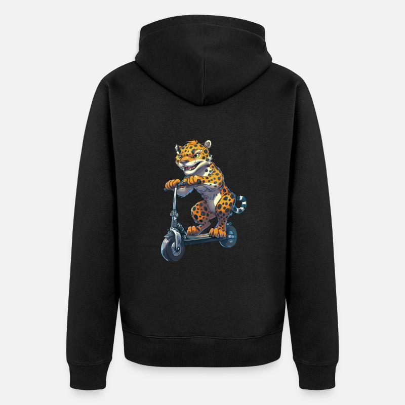 Jaguar Roller - Unisex Premium Bio Zip Hoodie - Schwarz