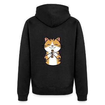 Sifflet en étain - Veste à capuche bio Premium Unisexe - noir - Dos - Nico (187cm)