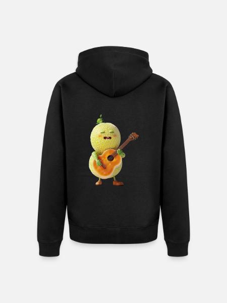 Honeydew Melon Guitar - Unisex Premium Organic Zip Hoodie - black