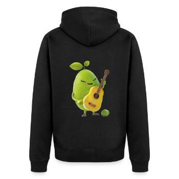 Lime Guitar - Unisex Premium Organic Zip Hoodie - black - Back - Nico (187cm)