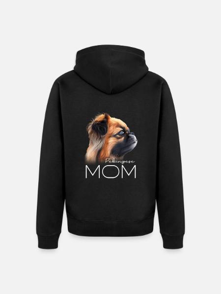 Maman pékinois - Veste à capuche bio Premium Unisexe - noir