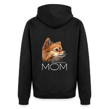 Pomeranian Mama - Unisex Premium Bio Zip Hoodie - Schwarz - Hinten - Nico (187cm)