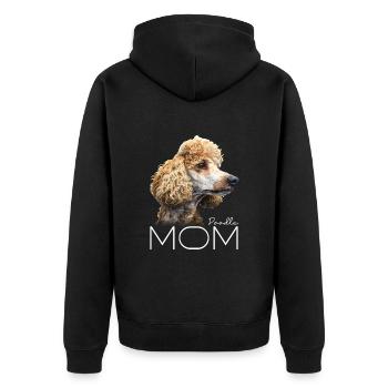 Poodle Pudel Mama - Unisex Premium Bio Zip Hoodie - Schwarz - Hinten - Nico (187cm)