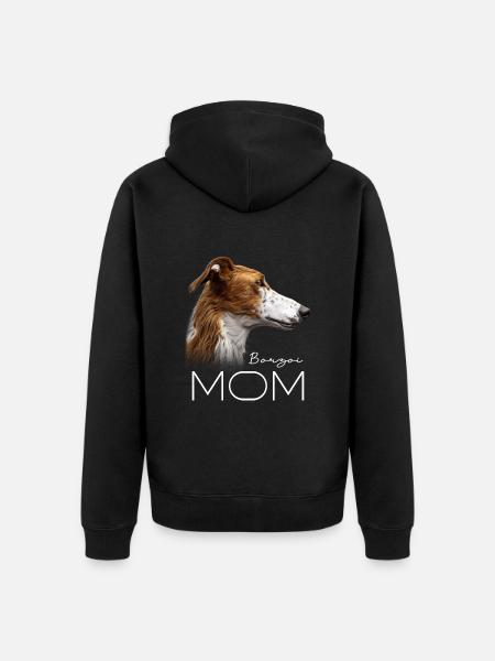 Borzoi Mama - Unisex Premium Organic Zip Hoodie - black