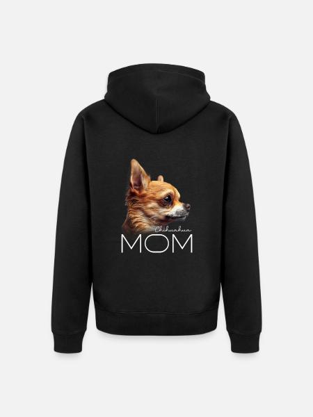 Chihuahua Mama - Unisex Premium Bio Zip Hoodie - Schwarz