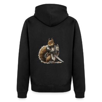 Chevalier écureuil Moyen Âge - Veste à capuche bio Premium Unisexe - noir - Dos - Nico (187cm)