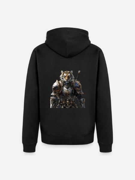 Tiger Knight Middle Ages - Unisex Premium Organic Zip Hoodie - black