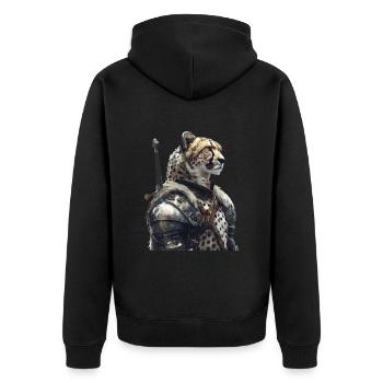 Chevalier guépard Moyen Âge - Veste à capuche bio Premium Unisexe - noir - Dos - Nico (187cm)