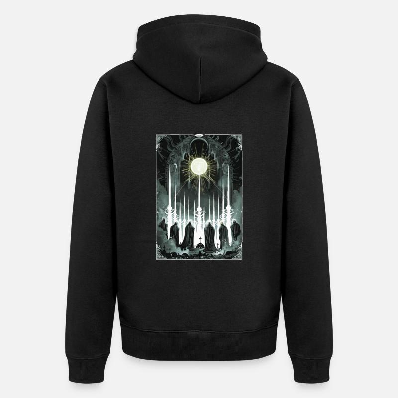 Beurteilung Tarot - Unisex Premium Bio Zip Hoodie - Schwarz