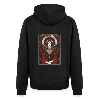 Die Kaiserin Tarot - Unisex Premium Bio Zip Hoodie - Schwarz - Hinten - Nico (187cm)