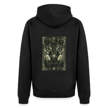 Le Tarot de la Forêt Enchantée - Veste à capuche bio Premium Unisexe - noir - Dos - Nico (187cm)