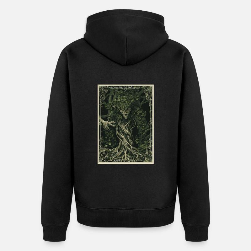 Der Waldwächter Tarot - Unisex Premium Bio Zip Hoodie - Schwarz