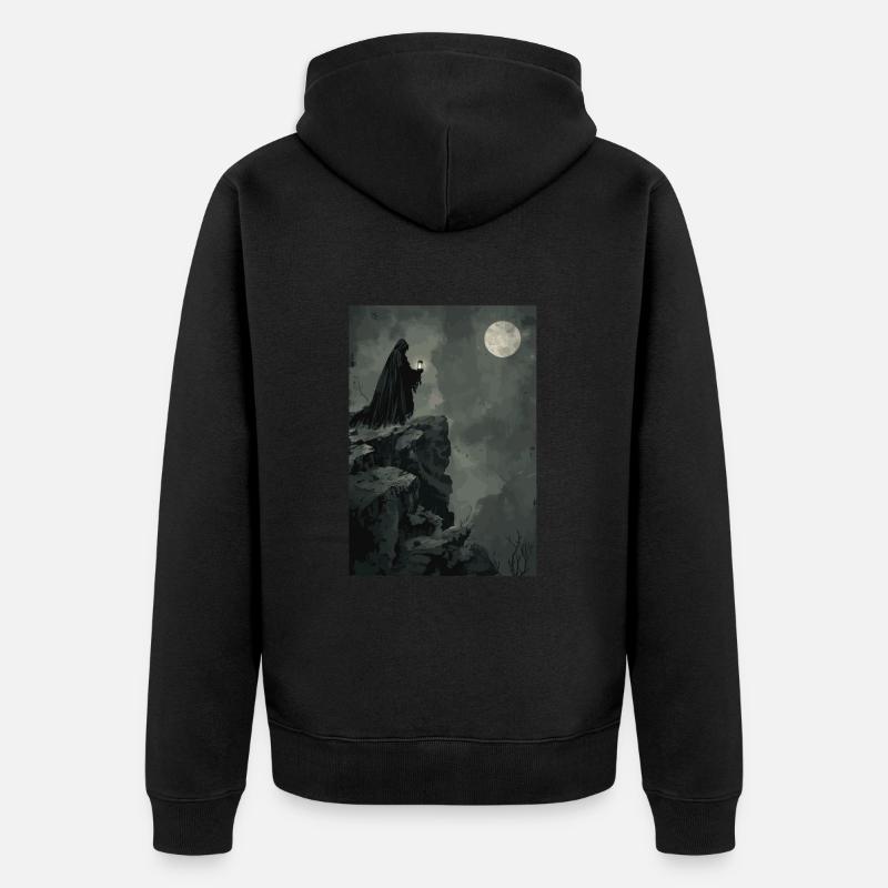 Le Tarot de l’Ermite - Veste à capuche bio Premium Unisexe - noir