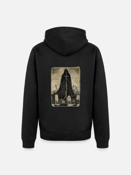 The Grave Guardian Tarot - Unisex Premium Organic Zip Hoodie - black