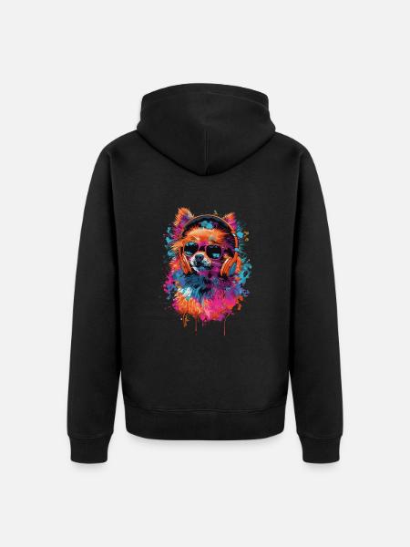 Pomeranian - Unisex Premium Organic Zip Hoodie - black