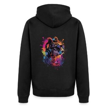 Écureuil - Veste à capuche bio Premium Unisexe - noir - Dos - Nico (187cm)