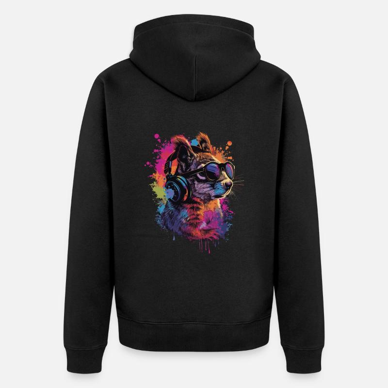 Eichhörnchen - Unisex Premium Bio Zip Hoodie - Schwarz