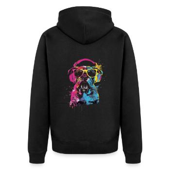 Bouledogue - Veste à capuche bio Premium Unisexe - noir - Dos - Nico (187cm)