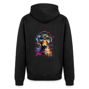 Ente - Unisex Premium Bio Zip Hoodie - Schwarz - Hinten - Nico (187cm)