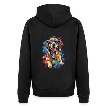 Golden retriever - Veste à capuche bio Premium Unisexe - noir - Dos - Nico (187cm)