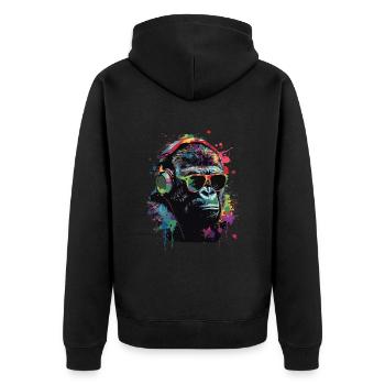 Gorille - Veste à capuche bio Premium Unisexe - noir - Dos - Nico (187cm)