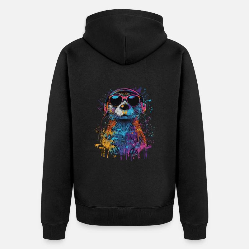 Otter - Unisex Premium Bio Zip Hoodie - Schwarz
