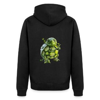 Turtle Cucumber Salad - Unisex Premium Organic Zip Hoodie - black - Back - Nico (187cm)