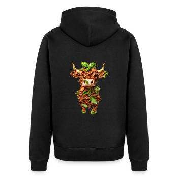 Viande de vache Boeuf - Veste à capuche bio Premium Unisexe - noir - Dos - Nico (187cm)