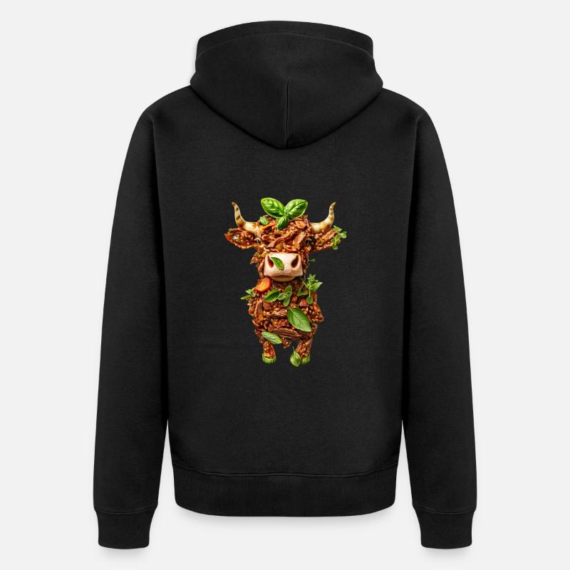 Kuh Fleisch Beef - Unisex Premium Bio Zip Hoodie - Schwarz