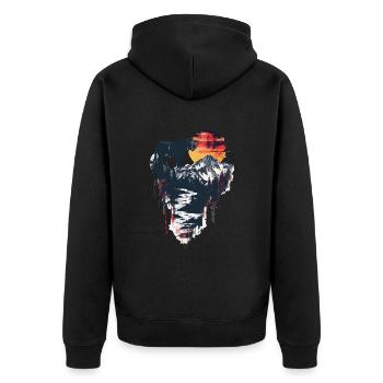 Tiger - Unisex Premium Bio Zip Hoodie - Schwarz - Hinten - Nico (187cm)