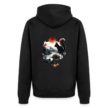 Écureuil - Veste à capuche bio Premium Unisexe - noir - Dos - Nico (187cm)