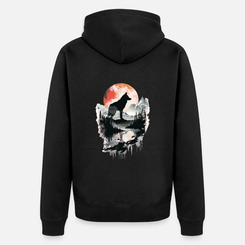 Chien - Veste à capuche bio Premium Unisexe - noir