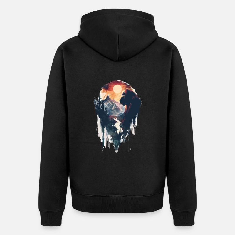 Orang-outan - Veste à capuche bio Premium Unisexe - noir
