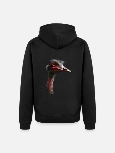 Ostrich - Unisex Premium Organic Zip Hoodie - black