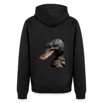 Platypus - Unisex Premium Organic Zip Hoodie - black - Back - Nico (187cm)